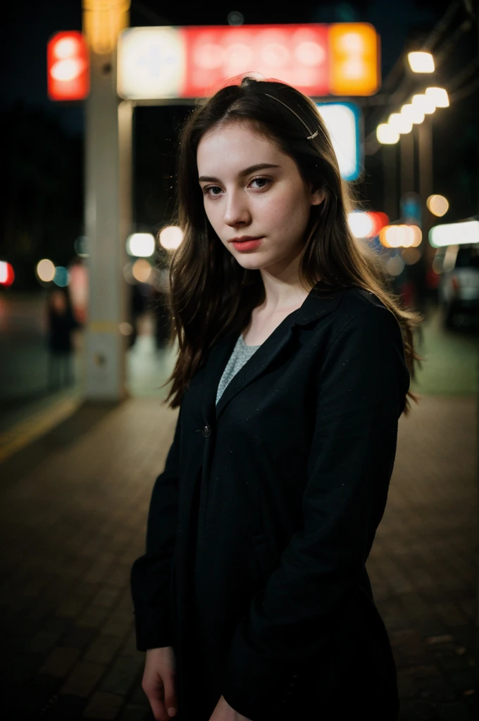 polaroid photo, night photo, photo of 24 y.o beautiful woman, pale skin, bokeh, motion blur