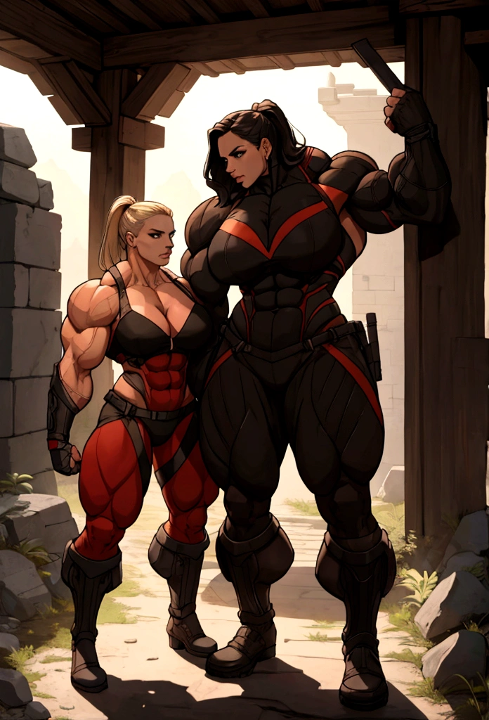two muscle best friend women