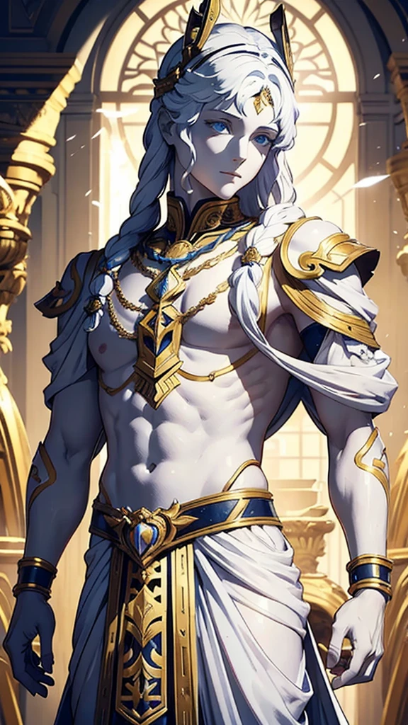 All-white marble statue
