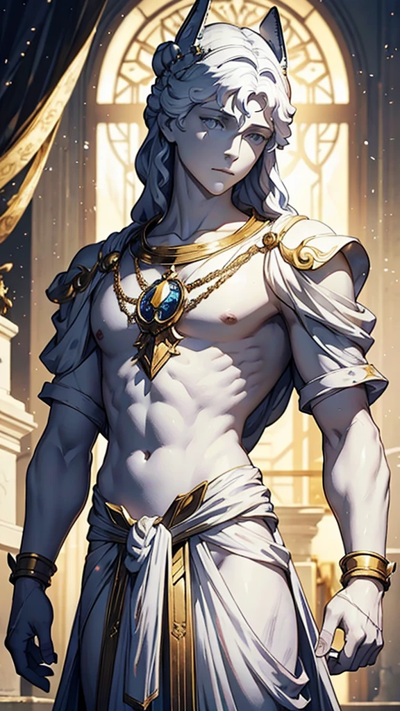 All-white marble statue 