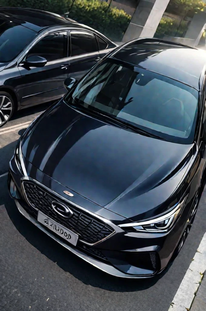 ((Best quality)), ((masterpiece)), (detailed), black hyundai i40