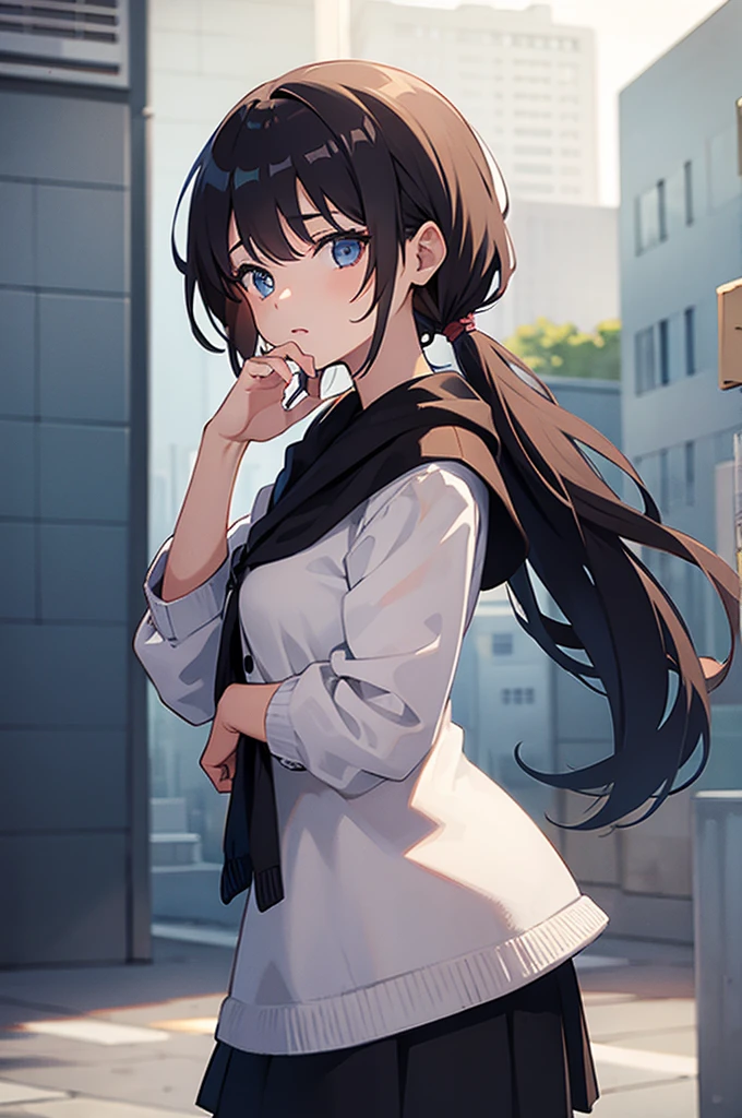 girl looking over her shoulder