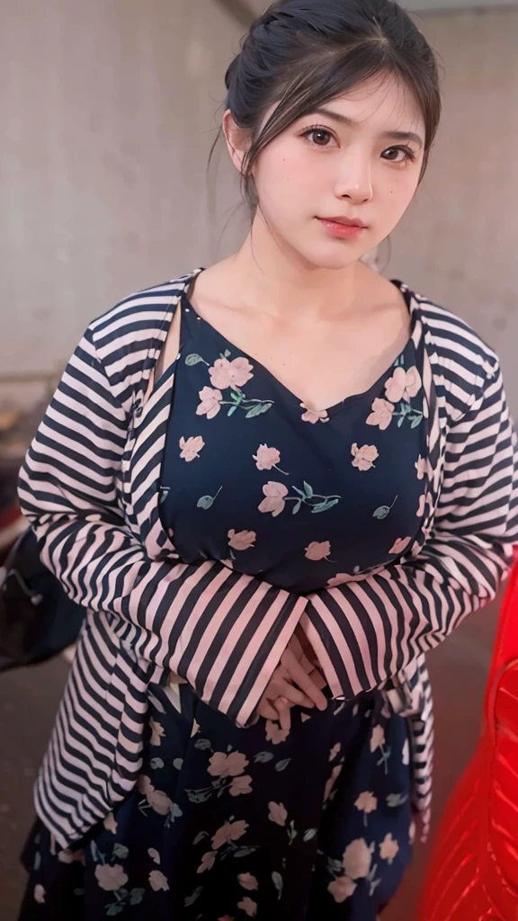 1girl, Tokyo street,night, cityscape,city lights, upper body,close-up, 8k, RAW photo, best quality, masterpiece,realistic, photo-realistic,