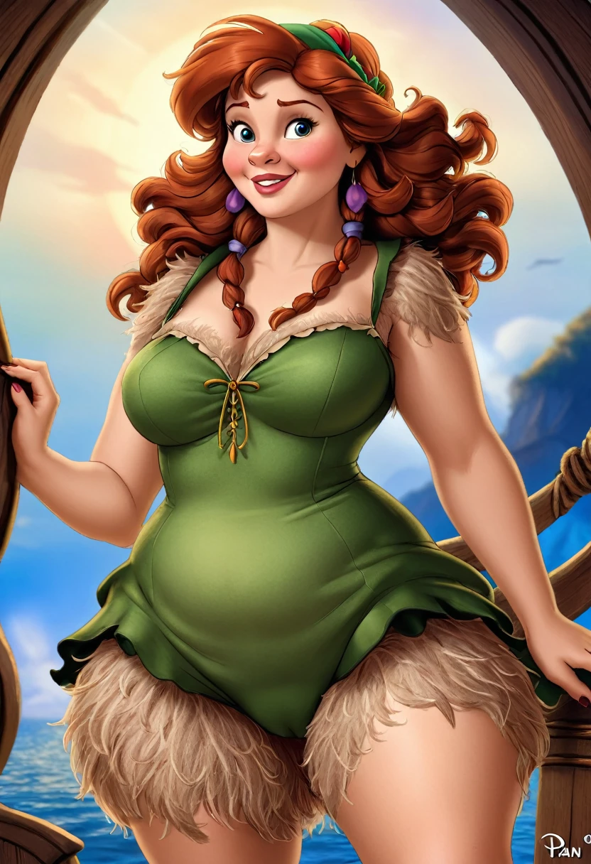 Peter Pan woman, very hairy hirsute body