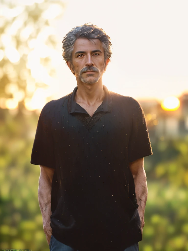 (masterpiece), (extremely intricate:1.3), (realistic), portrait of a man, outdoors, intense sunlight, far away buildings, professional photograph of a stunning man detailed, sharp focus, dramatic, award winning, cinematic lighting, octane render  unreal engine,  volumetrics dtx, (film grain, blurry background, blurry foreground, bokeh, depth of field, sunset, motion blur:1.3), chainmail