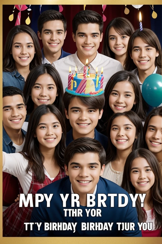 A birthday invitation where only former 5B classmates without family members are allowed 
