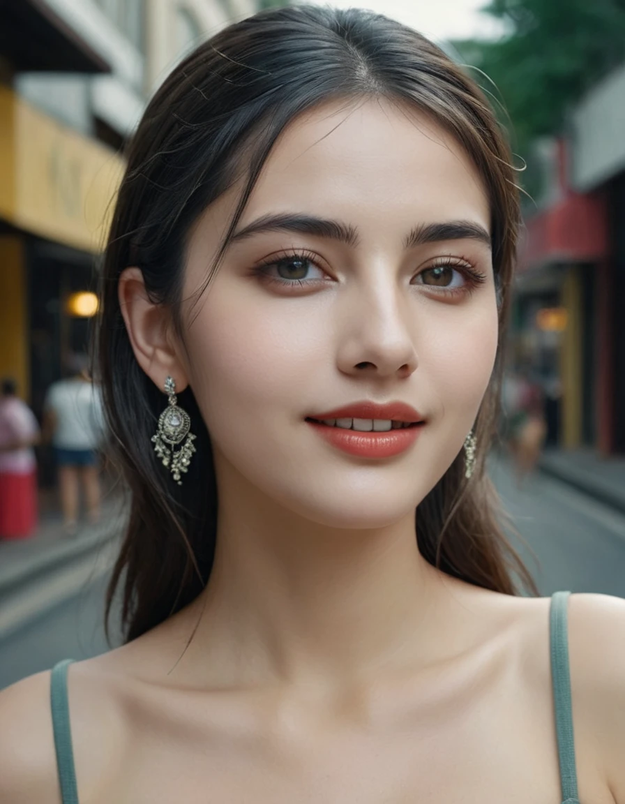A hot realistic, photorealism,hyperrealistic ((4k,8k quality)) perfect face (women)skin zehragunes,(beautiful face, beautiful lips) highly detailed face, highly detailed skin ,silver earings,large breast,open
, analog film photo solo,breast,fair colour skin, detailed skin, piece of art, obviously naked thighs,, realistic murals, ( smile 512) Kodachrome, Lomography, stained,