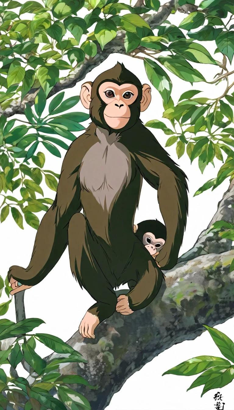 Please create an image with the following content:。
Below are the prompts to create a high quality anthropomorphic, lifelike, full body image:：

"""

Human appearance reflecting ape characteristics:

he（またはhe女）has the characteristics of a monkey、It is a figure that combines human beauty.。A pose that shows off a flexible body and agile movements.、It expresses the agility and lightness that are characteristic of monkeys.。
Face and expression:

The face is elegant and attractive、It has the characteristics of a monkey, but also has human beauty.。The large, expressive eyes exude curiosity and wisdom.、Smiling conveys friendliness。
Costumes and decorations:

The costumes are designed to evoke a sense of harmony with nature.、Leaves and flowers、woodの枝などの自然要素を取り入れた装飾が施されています。Soft and flowing fabric、It sways beautifully in sync with the monkey&#39;s graceful movements.。
Harmony with the background:

The background is in nature、The scenery is reminiscent of forests and jungles.。wood々The leaves are beautifully arranged.、he（またはhe女）It feels as if the existence of。
Movement and posing:

he（またはhe女）はwoodの枝に軽やかに腰掛けているか、優雅にwood々I&#39;m posing as if I&#39;m jumping between。There is elegance and strength in the movements.、Visually dynamic and engaging。
Color and details:

The colors are the natural colors of monkeys.（brown、beige、Black etc.）Based on、Beautiful accent colors（green、gold、flower colour etc.）Please incorporate。Attention to detail、he（またはhe女）It realistically depicts the texture of the fur and clothing of。
Aspect Ratio 9:16
"""
- A warm atmosphere - A peaceful image with entertainment value - A laid-back image of the 20th century countryside Once you have created one image, please create another one.。
Repeat five times