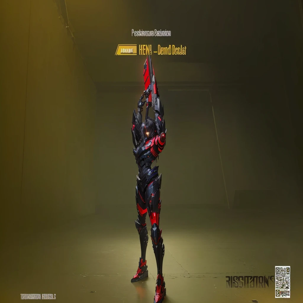a close-up of a person in a red and black outfit, titan of erebos, “titan of erebos, octane], octane rander, octane remder, a skin, obsidian skin, skin black, deviantar, octane rendring, octane redner, obsidian skin, black and yellow and red scheme, high-tech red armor hip-hop dance 
