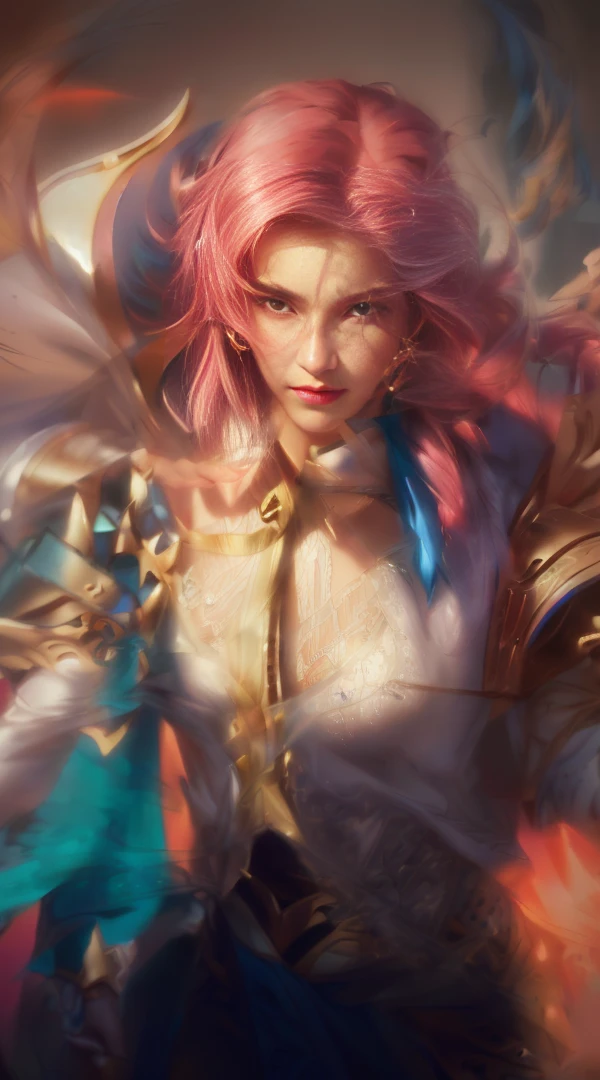 a close up of a woman with pink hair and a sword, artgerm. high detail, casimir art, heise jinyao, extremely detailed artgerm, sylas, range murata and artgerm, portrait knights of zodiac girl, sakimichan frank franzzeta, artgerm detailed, xianxia hero