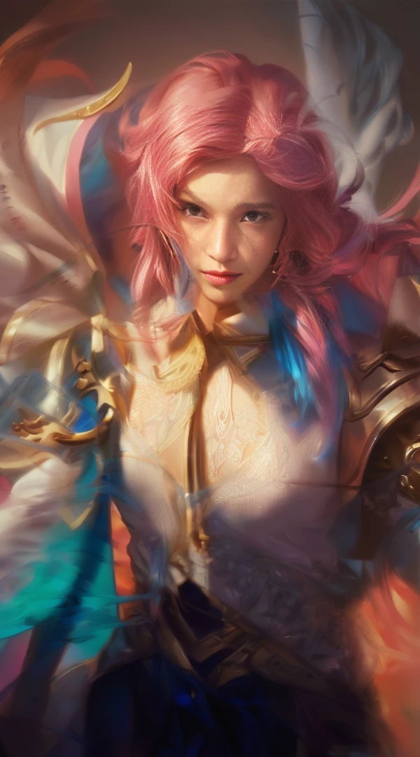 a close up of a woman with pink hair and a sword, artgerm. high detail, casimir art, heise jinyao, extremely detailed artgerm, sylas, range murata and artgerm, portrait knights of zodiac girl, sakimichan frank franzzeta, artgerm detailed, xianxia hero