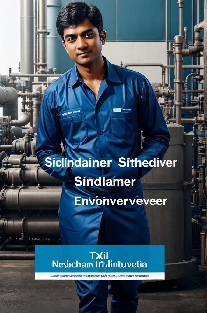 Linkedin cover pic with chemical industry and text of SIVABHARATHVAJ Simulation Engineer