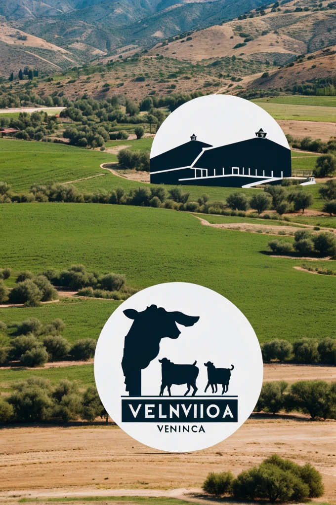 Create a minimalist logo for a livestock farm called Rancho Verona