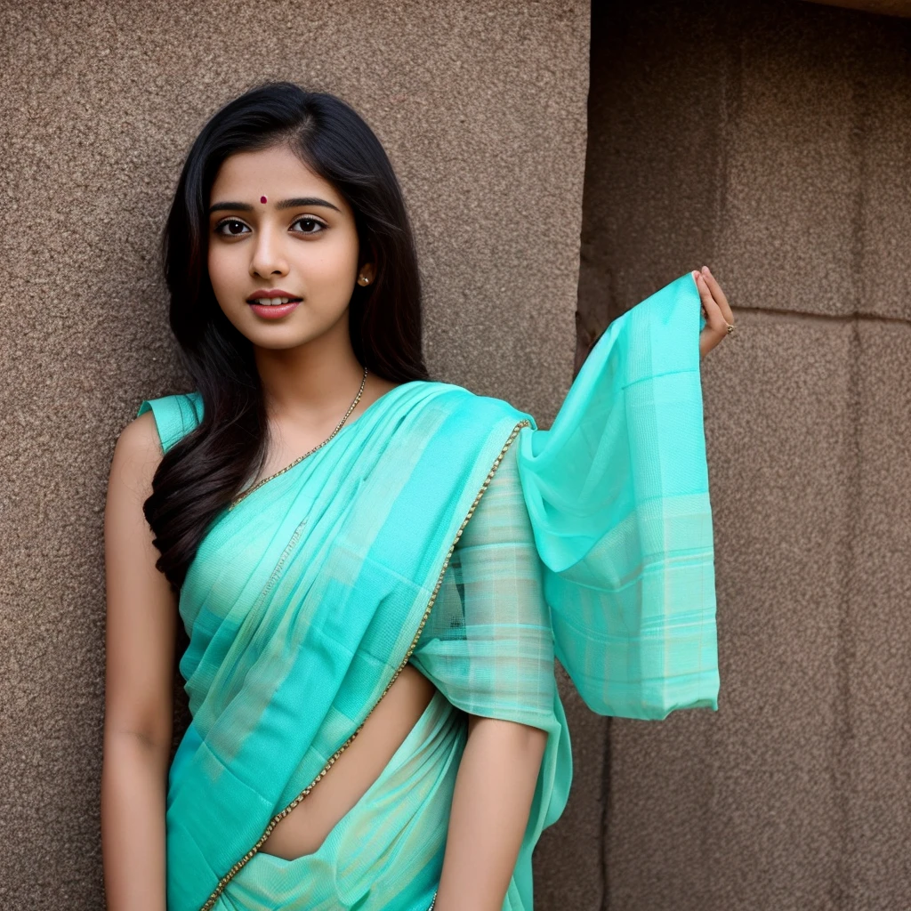 A young 23 year old Indian girl in beautiful saree teasing.