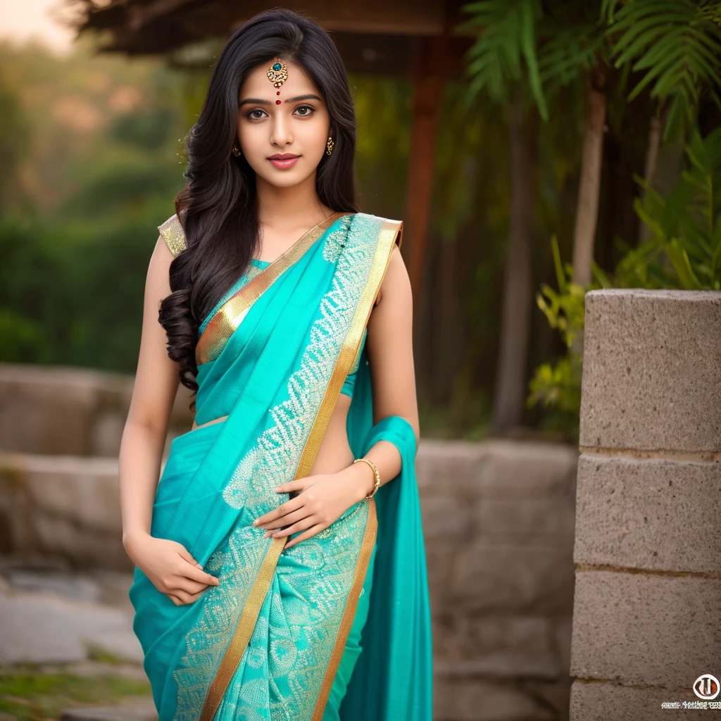 A young 23 year old Indian girl in beautiful saree teasing.