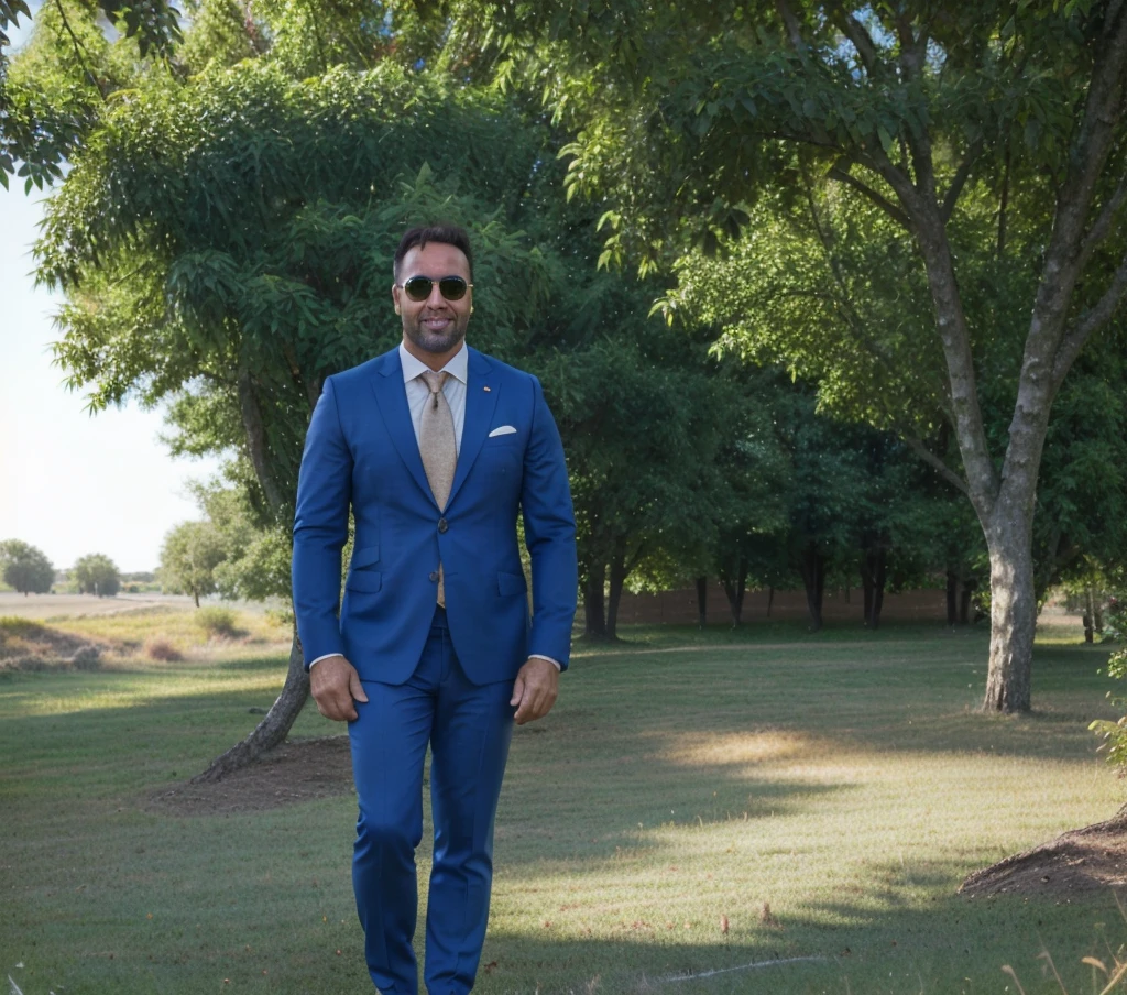 (best quality,4k,realistic,ultra-detailed,handsome 40-year-old man,brown eyes and hair,95kg,full body,dressed in formal attire),vivid colors,professional lighting,portrait, Sunglasses, In an environment with different people  