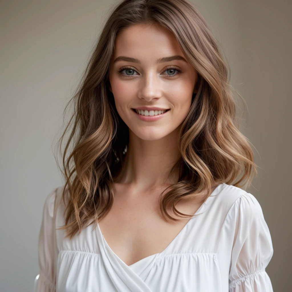 Imagine une jeune femme métisse rayonnante, dotée d'un charme irrésistible et d'une sensualité naturelle. Sa peau caramel, éclatante et douce, reflète un métissage harmonieux de cultures diverses. Ses cheveux, une cascade de boucles épaisses et brillantes, encadrent un visage délicatement sculpté. Ses yeux, envoûtants et profonds, sont d'un brun velouté, illuminés par une lueur espiègle qui invite au mystère.

Son sourire, à la fois chaleureux et séduisant, révèle des dents blanches parfaitement alignées, contrastant magnifiquement avec sa peau dorée. Ses lèvres pleines et bien dessinées ajoutent à son allure captivante. Son corps est une parfaite incarnation de la féminité, avec des courbes gracieuses et harmonieuses. Sa silhouette élancée est accentuée par une démarche élégante et confiante, chaque mouvement dégageant une allure sensuelle.

Elle s'habille avec goût, choisissant des tenues qui mettent en valeur sa silhouette tout en restant sophistiquée. Que ce soit une robe ajustée qui épouse ses formes ou une tenue décontractée qui laisse entrevoir sa peau douce, elle sait toujours comment attirer l'attention sans effort.

Cette femme métisse incarne la beauté naturelle et l'élégance intemporelle, alliant charme, grâce et une touche de mystère. Sa présence est magnétique, et sa simple apparition suffit à captiver les regards et à enflammer les imaginations.