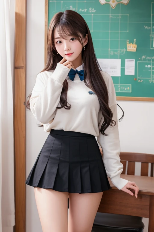 Korean,high school girl,Naughty,Big ,Beautiful thighs,mini skirt,I can see your pants,Long Hair,Short skirt,Beautiful Skin,tall,I'm wearing heels,The whole body is shown,Lying on the bed