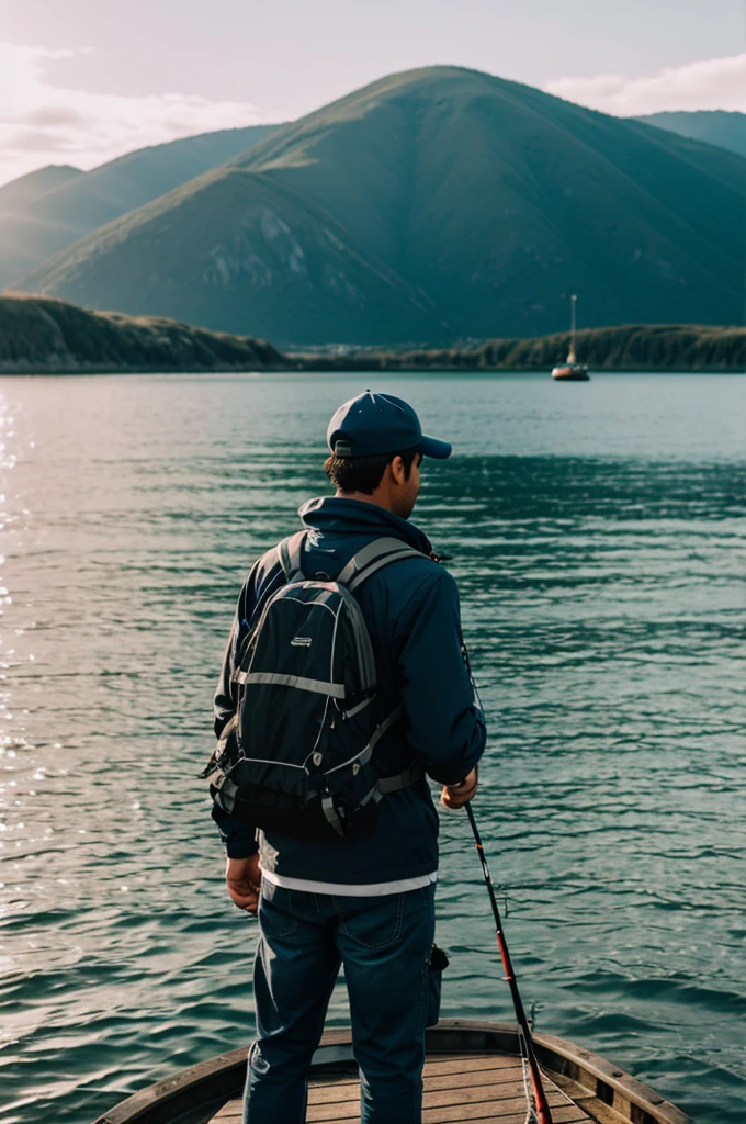 person standing in front of the camera without cap and fishing gear