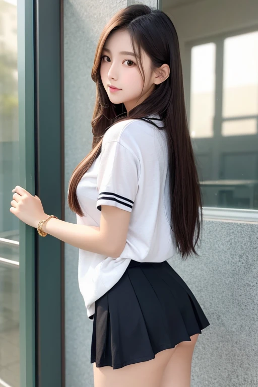 Korean,high school girl,Naughty,Big ,Beautiful thighs,I can see your pants,Long Hair,Short skirt,Beautiful Skin,tall,I'm wearing heels,The whole body is shown,On the bed