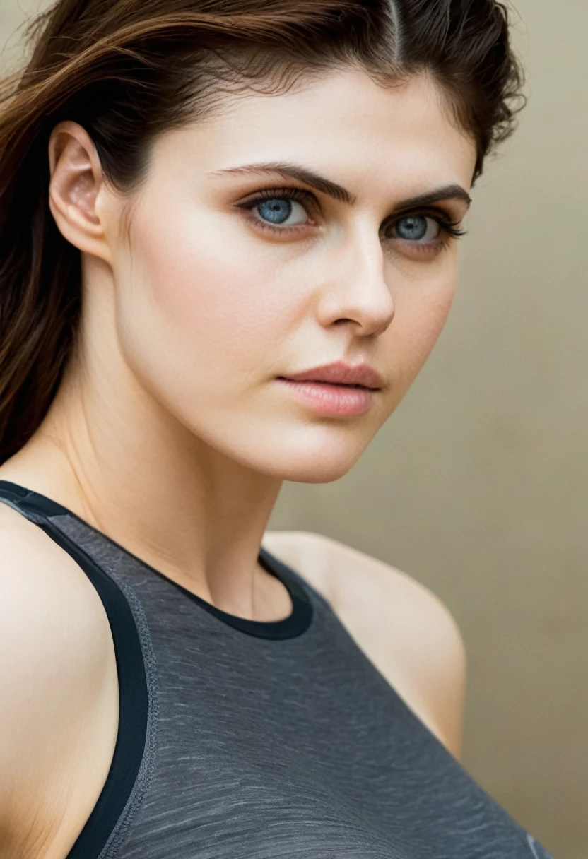   high quality  Erotic shot of a extremely hot woman, ( AlexandraDaddario , Alexandra Daddario , alexandrad44, photorealistic, extremely pale skim tone:1, huge   ) vouge erotic  erotic photograph , vacation are wonderful background , she is wearing a sweaty, tight  tshirt , random move ,seductive, tired woman , fit muscular woman  (,  depth of field, insanely detailed skin texture, extremely detailed face, hyper detailed features )