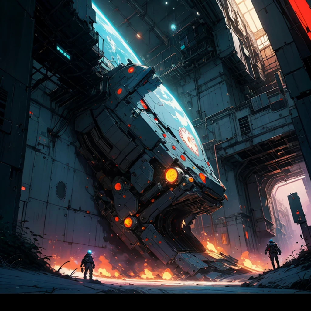 A futuristic space station orbiting a vibrant, alien planet, with various spacecraft coming and going,Neon", "Streamlined", "Machines", "Gears", "Cyberpunk"
"Angular", "Robotic", "Synthetic", "Minimalistic", "Abstract"