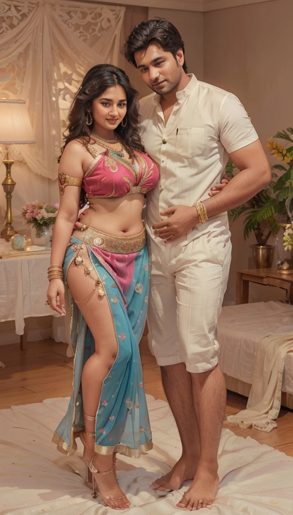 ,Nsfw,A Indian old man and girl in the water fall stone, standing pose, detailed, Indian Oldman, beautiful girl, couple pose, realistic, high quality, couples, romantic waist gripping pose, Indian actress, subtle smile, curvy, swooping breasts, saree, couples pose, big cheeks,deep cleavage,blue saree,sexy girl, kajal,black Old man, detailed, Indian actress,french braid hair, necklace, sultry, seductive eyes, look at viewer and smile, (cinematic:1.3),