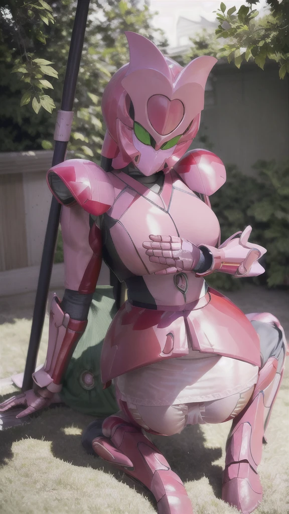 (Highly detailed CG), (Highest quality), One girl, Perfect Face,Shiny skin, Wide Hips, Tight waist,   Mazin Regular, Power Armor,Green Eyes, teeth ,teeth focus, squat, anus, clitoris,Recall,Large bust、Wearing white panties、Soaking wet whole body、Stick your ass out、On all fours、wear white lace panties、On all foursでStick your ass out、Angle from behind、Big Breasts、四つん這いになり、尻を突き出す、四つん這い、