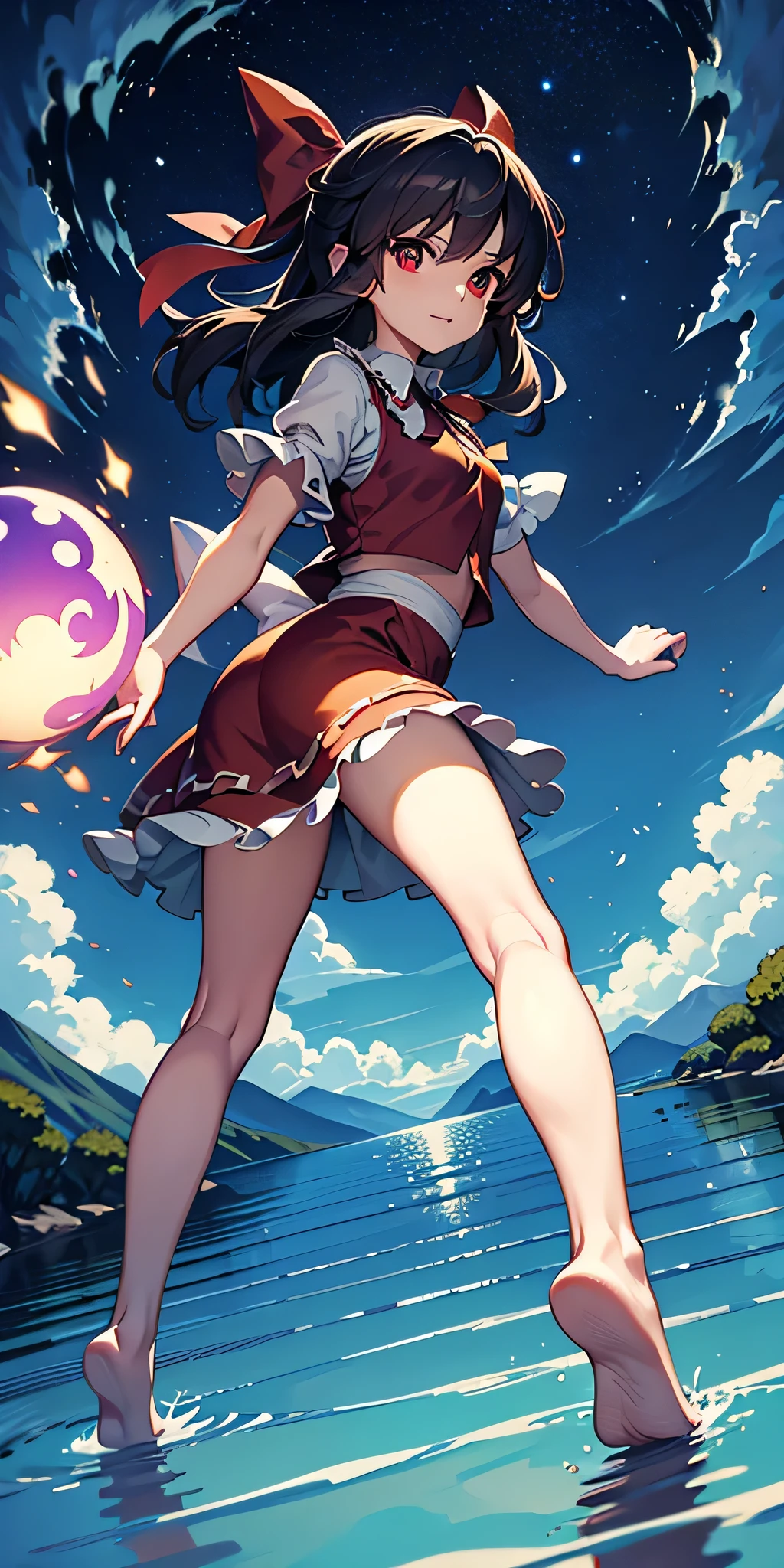 solo 1 girl view, TouHou Legend of Fairy Souls is an action game developed and published by LFCat Studio for PC. An adventure in which we control the young Reimu, which due to a curse has been transformed into Kedama, a little ball of hair, having to fight waves of enemies from an isometric perspective with both ranged attacks and hand-to-hand combat, being able to turn into different monsters, random angle.,(all realistic intricate details)