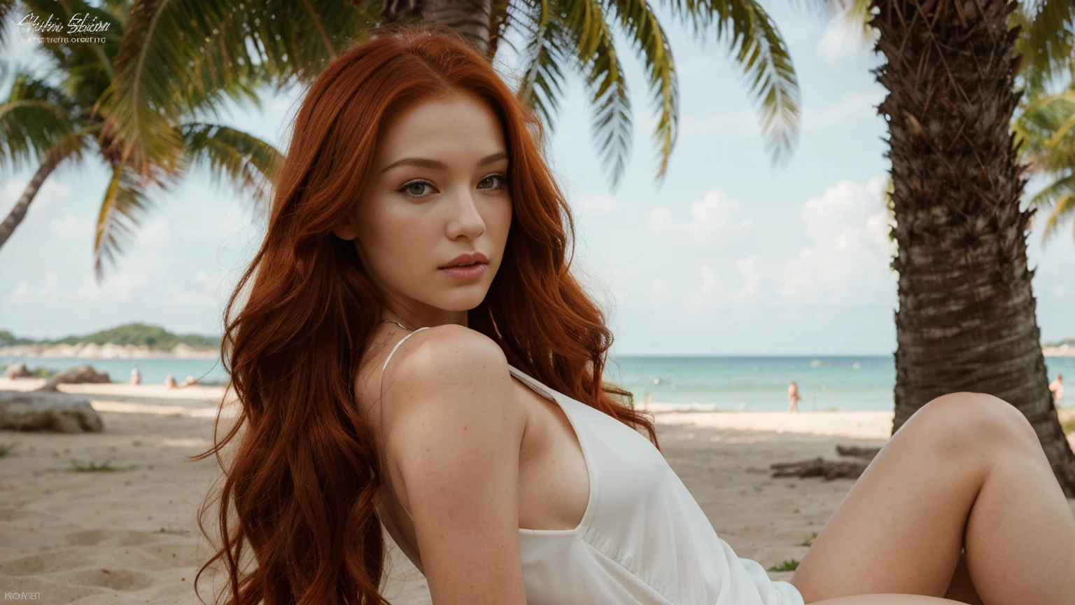 white dress lying in the grass,dress,white dress,lying,grass,beach,back view,common outfit,back view,suspicious glance,distrustful gaze,skeptical look,accusatory stare,blaming gaze,Asian eyes,Slanted eyes,Narrow eyes,Squinted eyes,Almond-shaped eyes,Orientally-shaped eyes,lord of the ring,elf,arwen,leg spread,sulphurous,, torrid, (bella hadid:1.1),look towards the viewer,beautiful detailed face,beautiful detailed body,long red hair,ginger, red head ginger,long red-haired girl with green eyes,realistic photo,highres,ultra-detailed,photorealistic,vivid colors,bokeh, concept artists,green eyes, long red hair,ginger,red head ginger,best quality,8k, highres,masterpiece:1.2, ultra-detailed,realistic, photorealistic,photo,perfect light, sunlight,realistic, photo-realistic:1.37, girl with green eyes and long red hair, stylish makeup, perfect lighting,photo,glamorous pose, a close up of a woman with red hair, with red hair and green eyes, red head, red hair, she has red hair, red girl, red hair girl, with red hair, red hair and attractive features, brilliantly colored, red hair goddess, red hair girl