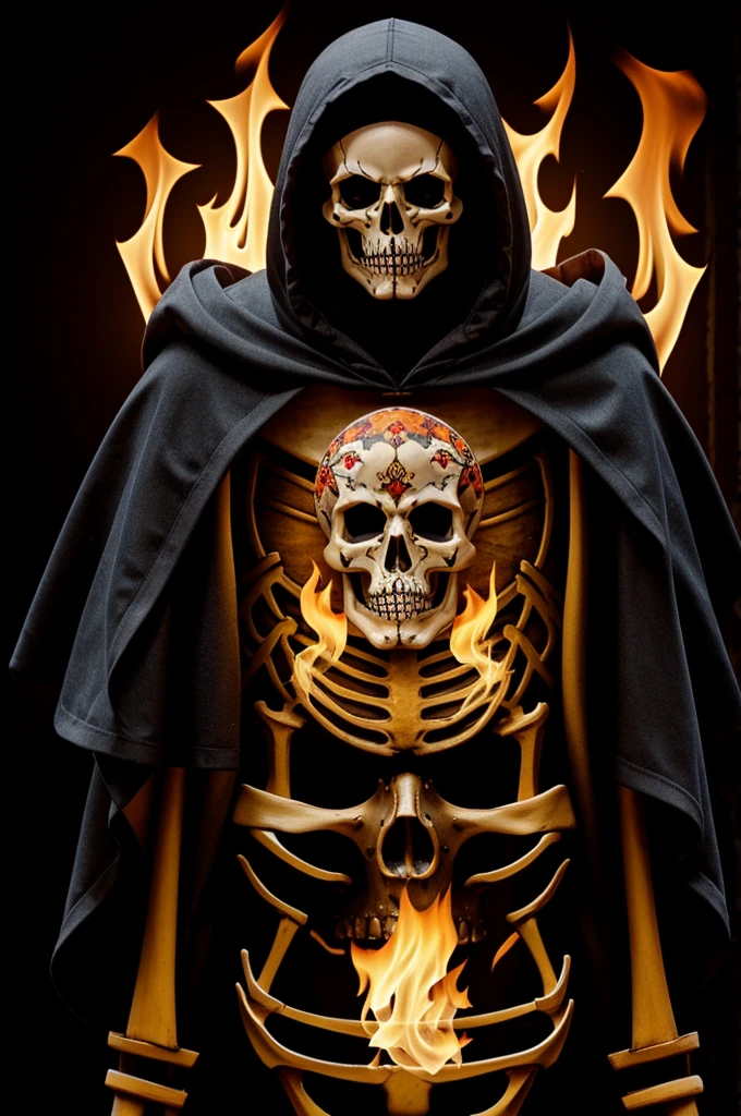 La santa muerte form memes with flames skeleton a hood epic