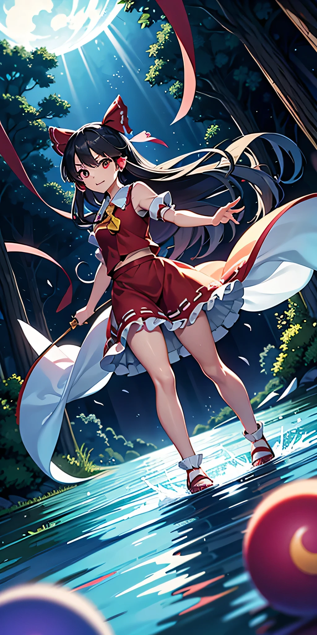 solo 1 girl view, TouHou Legend of Fairy Souls is an action game developed and published by LFCat Studio for PC. An adventure in which we control the young Reimu, which due to a curse has been transformed into Kedama, a little ball of hair, having to fight waves of enemies from an isometric perspective with both ranged attacks and hand-to-hand combat, being able to turn into different monsters, random angle.,(all realistic intricate details)