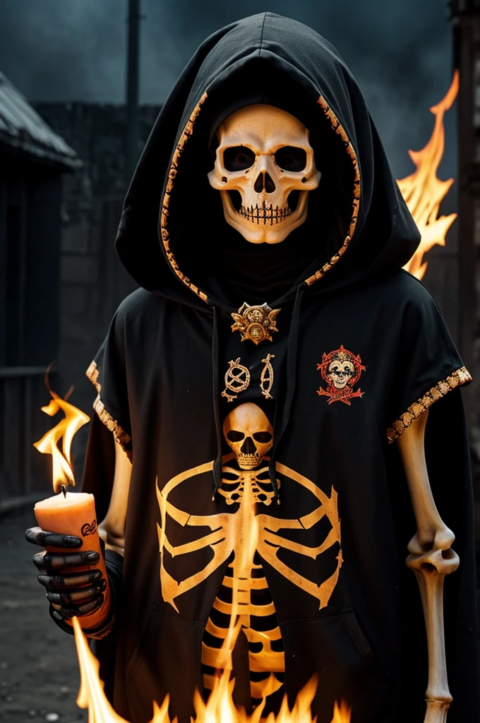 La santa muerte form memes with flames skeleton a hood epic