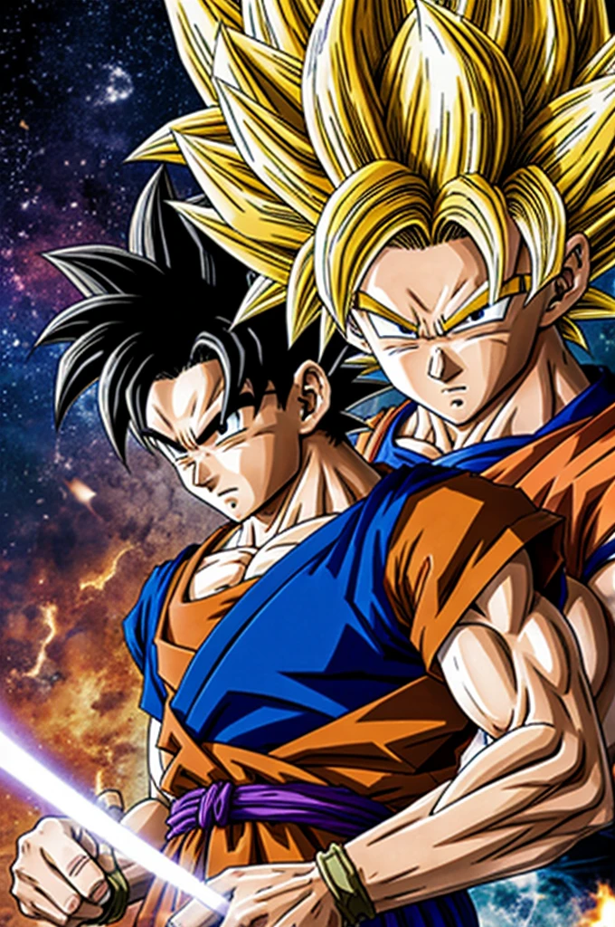 Goku cutting Gohan's hair