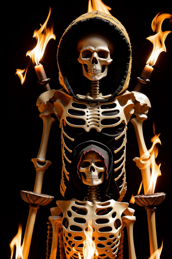 La santa muerte form memes with flames skeleton a hood epic
