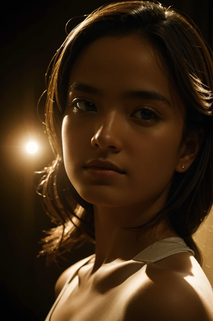 Photograph containing CLOSE-UP+figure+BACKGROUND separated from the figure and the foreground with separate lighting