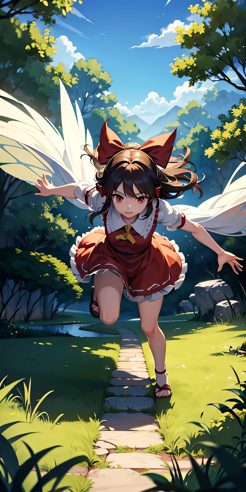 solo 1 girl view, TouHou Legend of Fairy Souls is an action game developed and published by LFCat Studio for PC. An adventure in which we control the young Reimu, which due to a curse has been transformed into Kedama, a little ball of hair, having to fight waves of enemies from an isometric perspective with both ranged attacks and hand-to-hand combat, being able to turn into different monsters, random angle.,(all realistic intricate details)