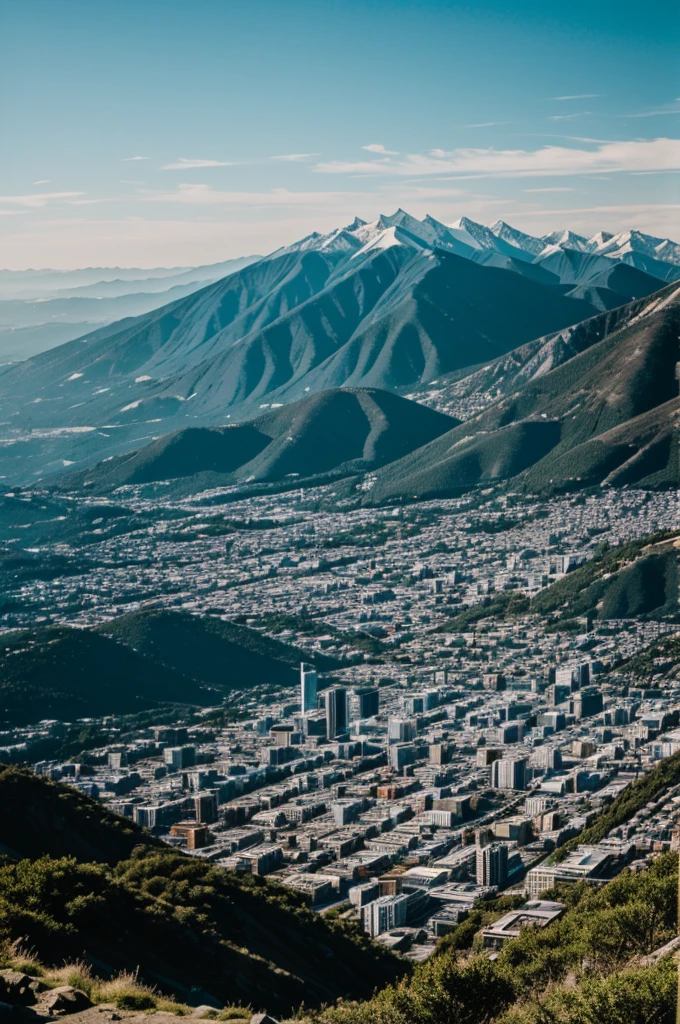 An urban landscape on a mountain