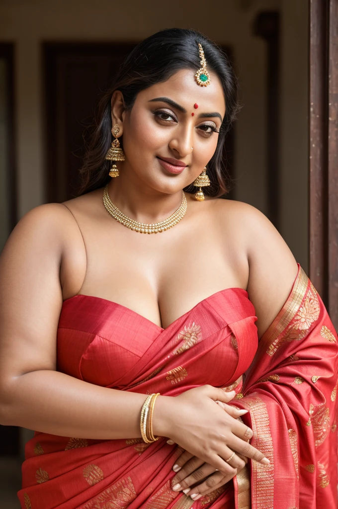 50 years old mature Woman, thick fleshy body, heavy figure, Foto RAW, photorealistic, photography, full body shot, master shot, goddess like beauty, perfect thick chubby mallu Desi aunty bhabhi, Wearing a Stanapatta, a chest-band.Saree model, model Photography, Indian saree shoot, Indian traditional wear advertising photography, traditional wear brand shoot, face of Indian actress Sonakshi Sinha, masterpiece, realistic, realism, incredible details, pleasure, photorealism, detailed skin, skin pores, high contrast, photorealistic Artstation 8k HD digital art trend of high definition and detailed realistic skin texture, ultra detail, realistic skin texture, armature, best quality, ultra high definition, (photorealistic:1.4),, high resolution, detail, raw photo, Re sharp, by Lee Jefferies Nikon D850 Film Stock Photo 4 Kodak Portra 400 Camera F1.6 Lens Rich Color Ultra Real Realistic Realistic Textures Dramatic Lighting Unreal Engine Trending at Art Station Cinestill 800,(pele altamente detalhada: 1.2), 8k UHD, DSLR, soft-lighting, alta qualidade, grain of film, Fujifilm XT3,she didn't like to wear blouse or bra, she happy to wear only saree, she hates blouse or bra,