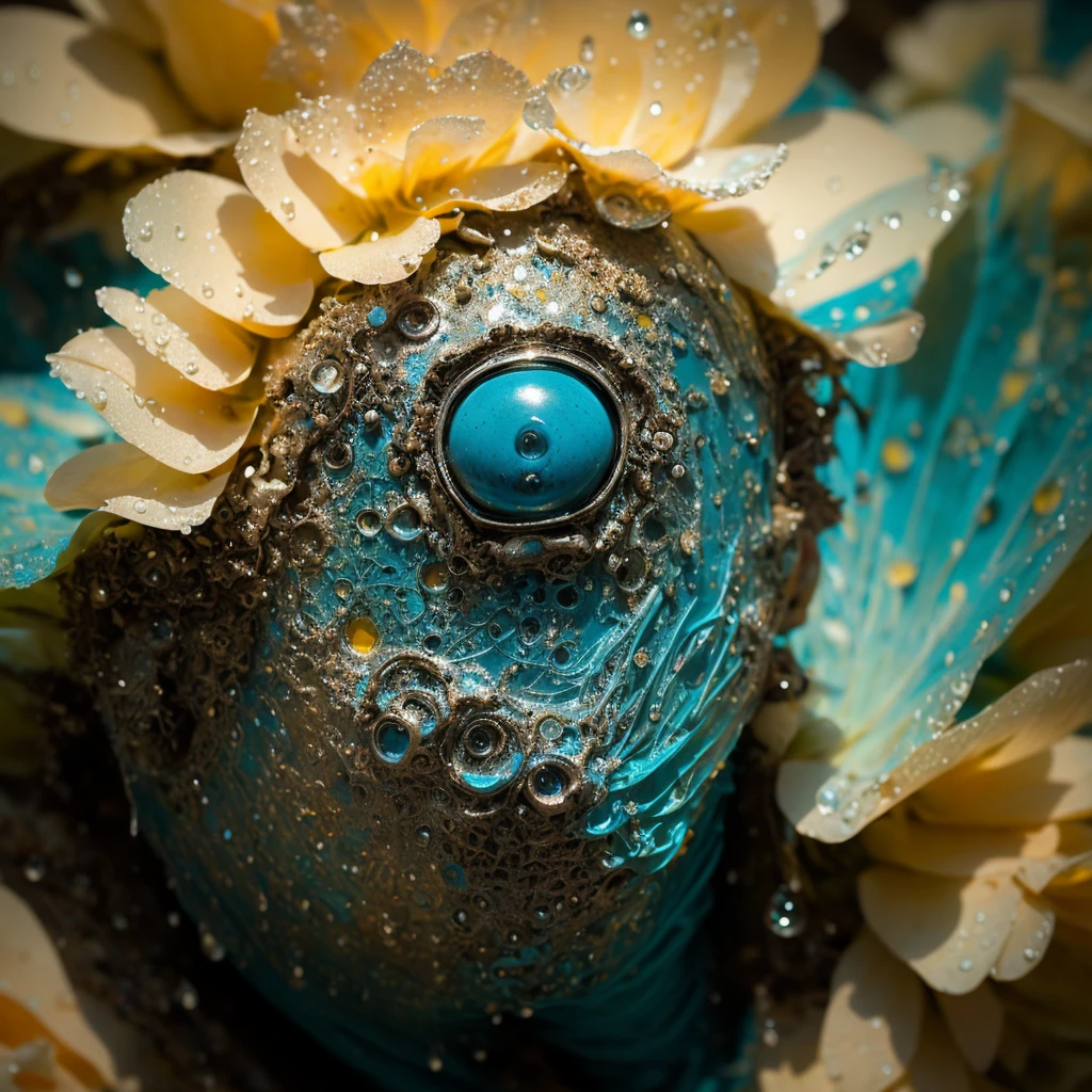 complex double exposure art, surreal alien lost on earth, on a cracked paper, extremely dynamic, unusual, vintage, cinema ???? closeup macro photography of a confused,
with water drops on the petals, high definition photo
with 8K resolution, dramatic and dynamic lighting
composition, intricate details, highly textured,
saturated and pure colors, yellow and blue