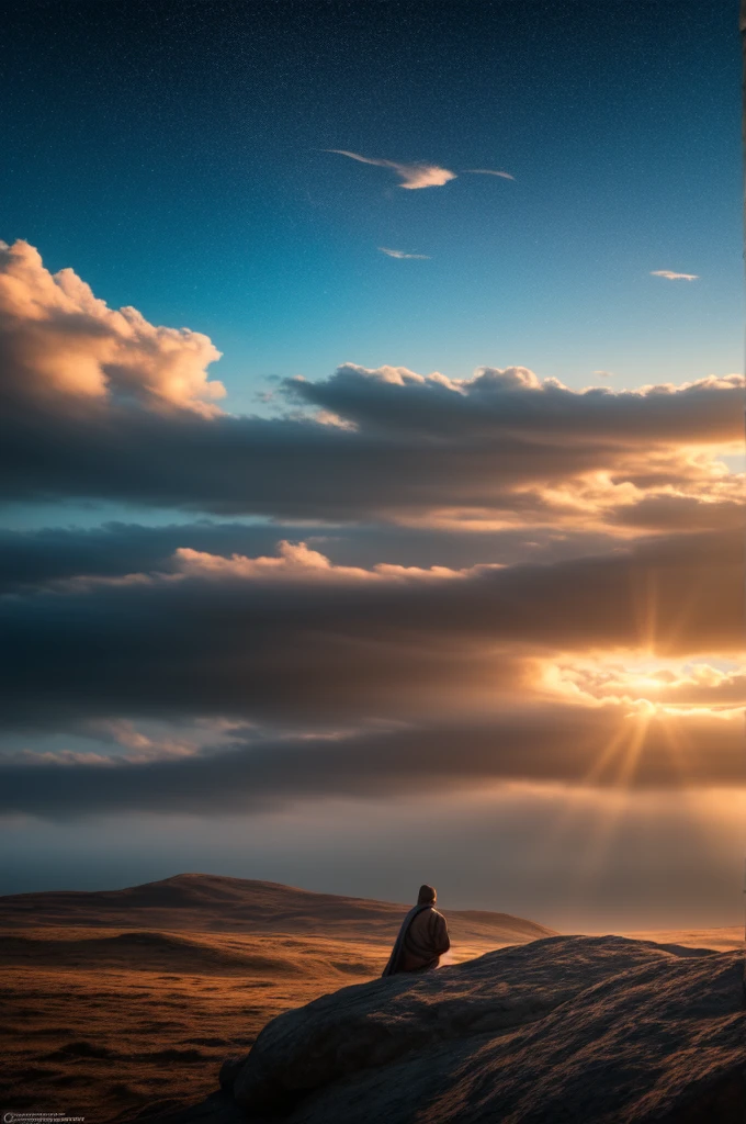 A sacred triangle glowing with ethereal light, suspended in a serene sky filled with majestic clouds. The scene contrasts light and darkness, with the triangle shining brightly against the deep, dark backdrop. The atmosphere is mysterious and divine, invoking a sense of awe and wonder. Inspired by the styles of Greg Rutkowski and Artgerm, this digital painting is highly detailed, with smooth, sharp focus, perfect for a 4K UHD image.