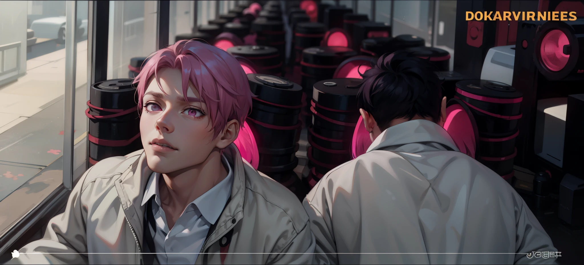 pink hair pink eyes
