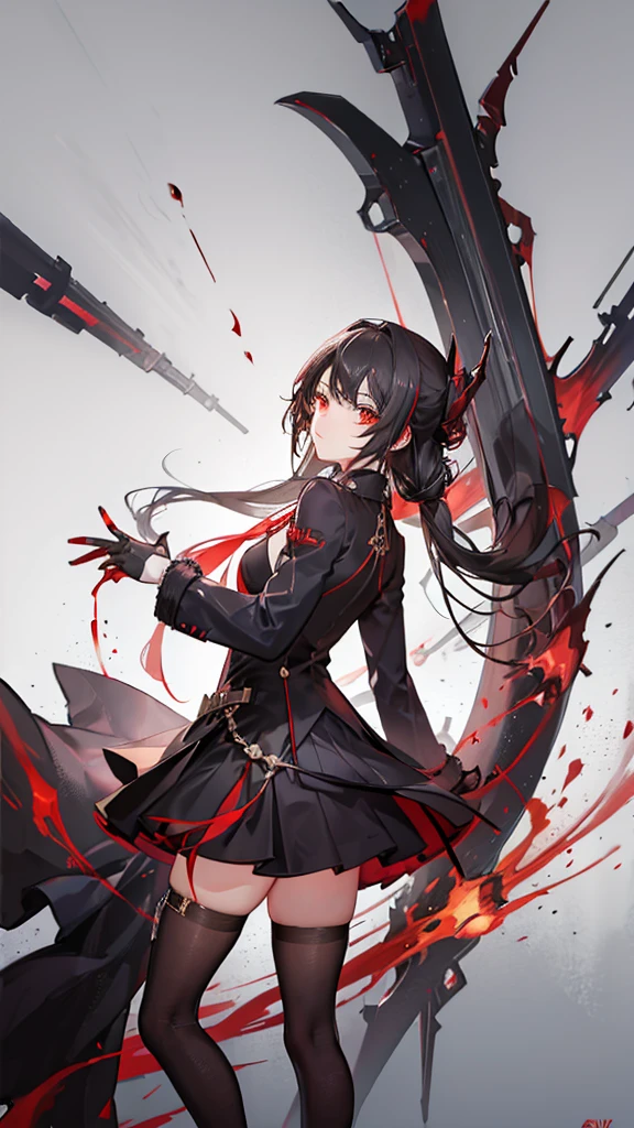 masterpiece, Highest quality, 1 girl, (flashy),(Beautifully detailed eyes and detailed face),cinematic Lighting,Bust Shot,Highly detailed CG Unity 8k wallpaper,In white,alone,smile,Complex skirt,((Flying petals)),(Flower meadow) null, cloudy_null, building, board memberLight, board member, evening, (Dark Theme:1.3), Light, Fancy,,Fancy, High Contrast, Ink strokes, explosion, Exposure, Print in purple and red tones , Abstract, ((Watercolours by John Berkey and Jeremy Mann )) Brushstrokes, Negative Space,Black Pantyhose,Lightセーバー