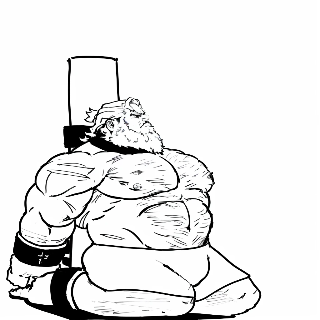 a drawing of a kneeling man with a cross in his hand, heavy lineart, fat stick figure, heavy outlines, thick black line drawing, intensive line drawings, as ugly Titan, thick outlines, fette Lineart, clean lineart, simple lineart, perfect lineart, detailed but rough, fur-clad barbarian Goliath, thick outline