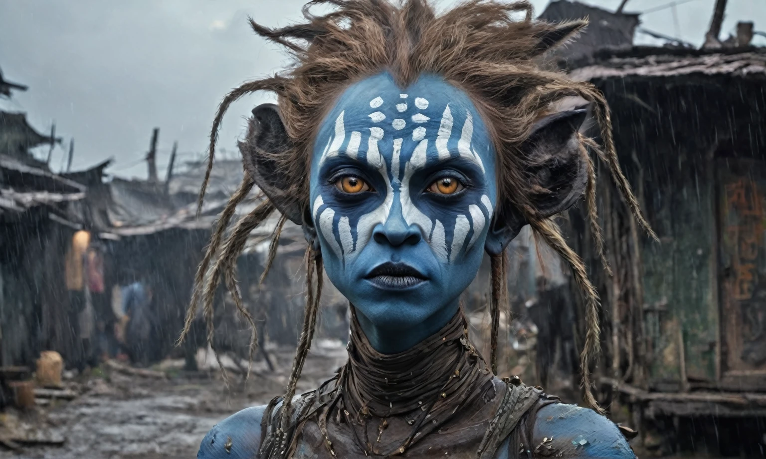 pretty face,eyebrow up,full body length shot,niobium ahsoka tano,full body length shot,beggar niobium Manganite The Alien Entity, babychild, wants eat,survival in criminal city of future,Cinematic,ginger, Technicolor,natural skin textures, hyper realism, hyper detailed,Extremely detailed,High contrast,Masterpiece,Realism,Ultra Detailed, intricate details,realistic humid leather, cinematic style,irina yermolova,high contrast,hdr,extremely detailed, [deep night landscape],masterpiece,intricate details,faded,eyes extremely detailed,Silverclaw,view from height,full-body-shot,High contrast,Masterpiece,Realistic,Ultra Detailed,intricate details,realistic humid skin,extremly intricate,realism,photorealism, cinematic style,irina yermolova,HDR,((Wangechi Quality)),extremely detailed, [night landscape],masterpiece,intricate details,faded,eyes extremely detailed, high detailed eyes,16k resolution,RAW, Nikon Z9,chinese orc's village of fishers on seaside,authentic,full body length,Labradorite babygirl,native italian troll ,pretty face,eyebrow up,full body shot,ominous landscape,glate gray atmosphere,by art Simon Stalenhag,Nicola Samori,(((Wangechi Mutu))),prime colors,urban,extremely detailed,masterpiece,intricate details,faded,eyes extremely detailed, high detailed eyes,4k resolution,RAW, Nikon Z9,scary town,stalker,goblin,Dubai of United Arab Emirates,Venice Mask