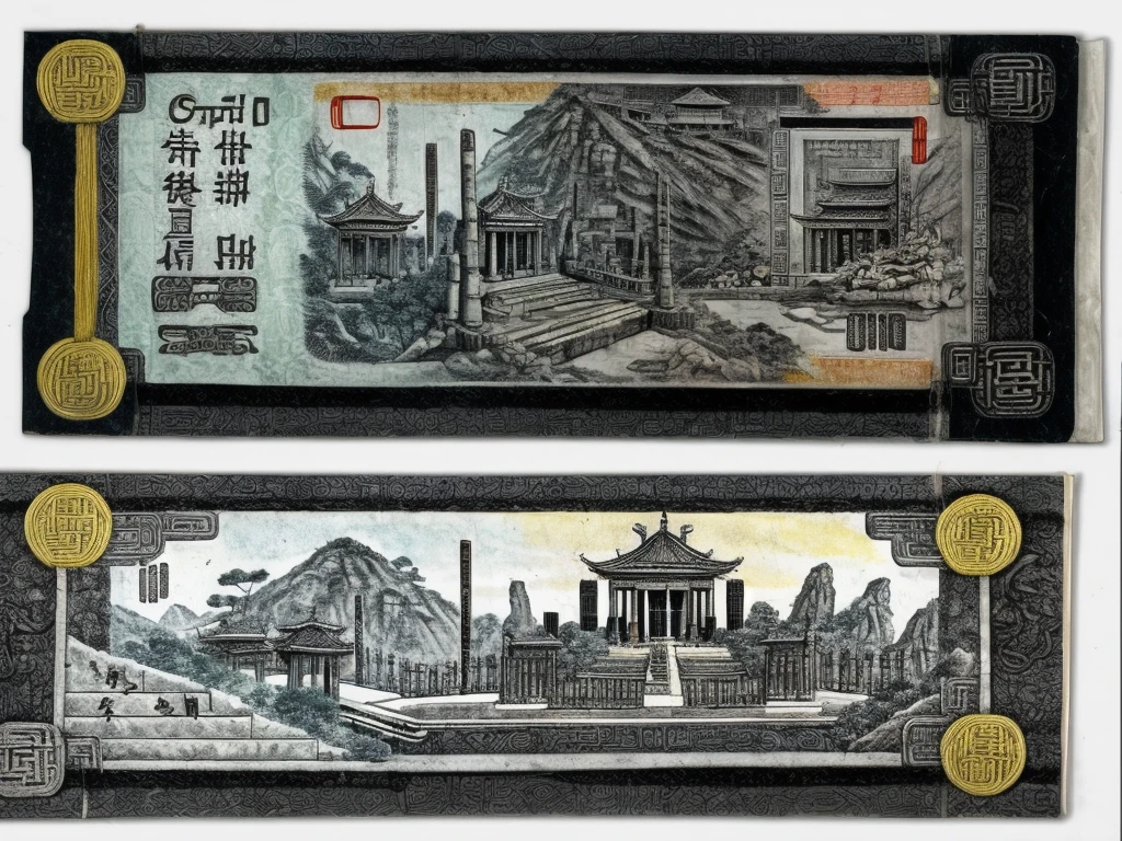 Ancient Chinese coins,banknote,Silver tickets,A lot of money,Hades