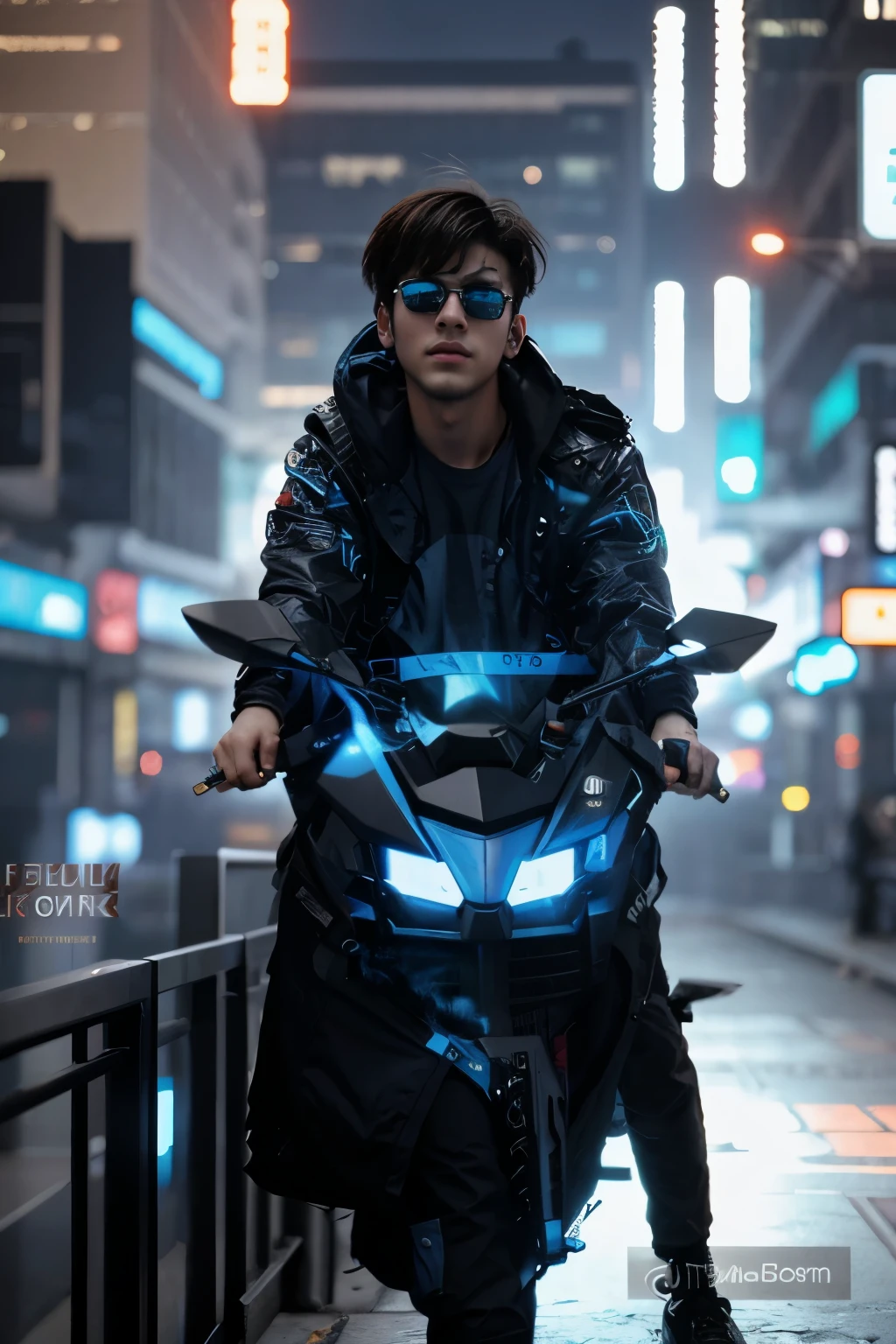 Change background cyberpunk handsome boy,realic face 8k,ultra realistic