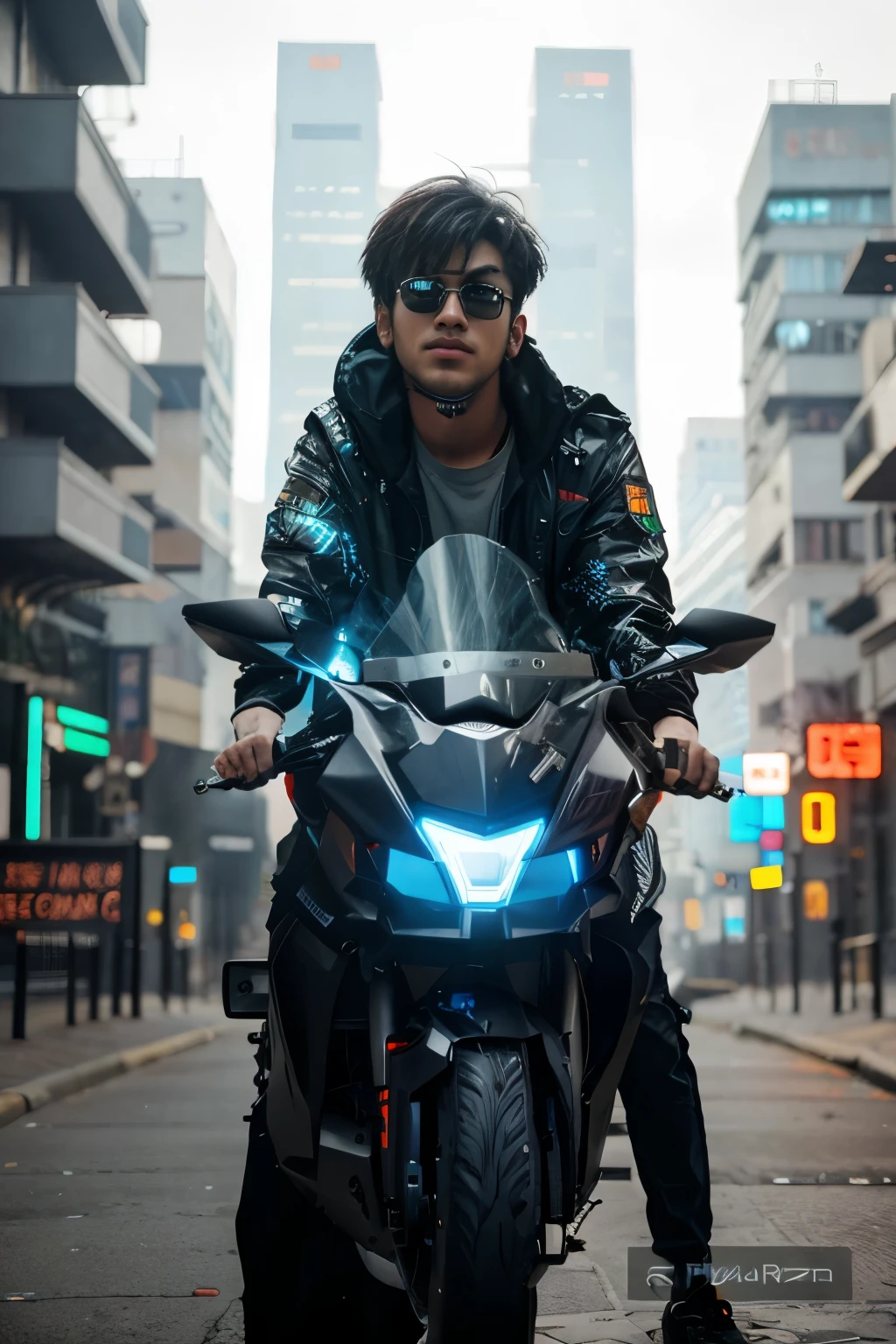 Change background cyberpunk handsome boy,realic face 8k,ultra realistic