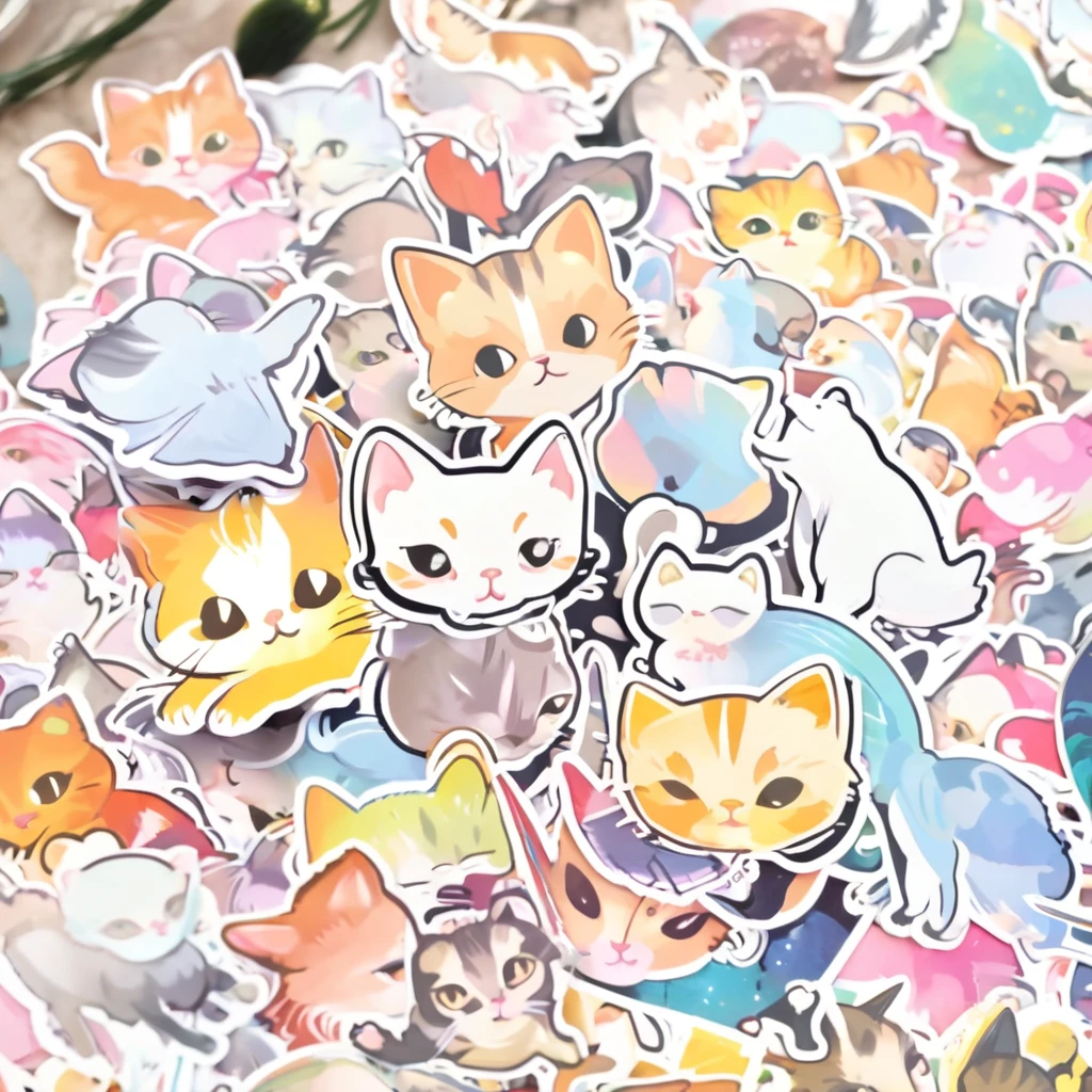 sticker art, kitten