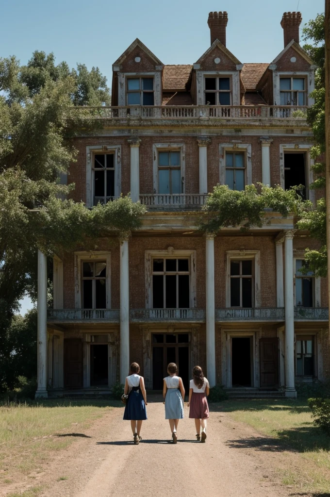Three girls, Lily, Emma, and Sarah, decided to explore an abandoned mansion on the outskirts of town